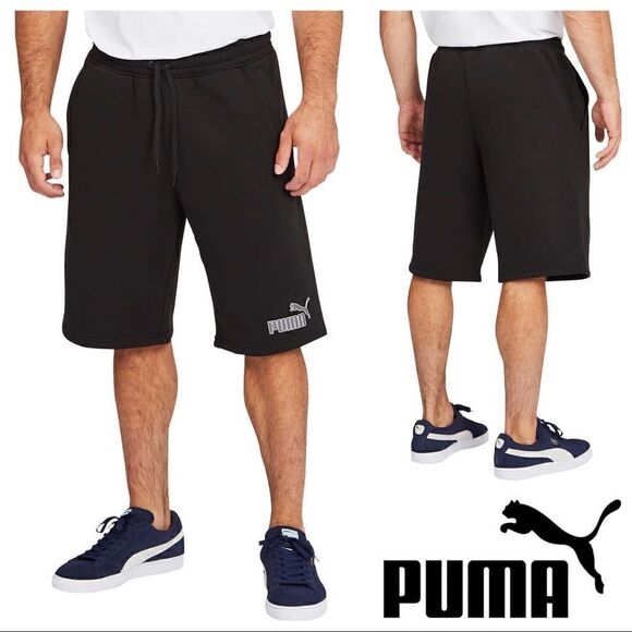 NEW! PUMA Men’s Fleece Gym Shorts in Black - Picture 1 of 10